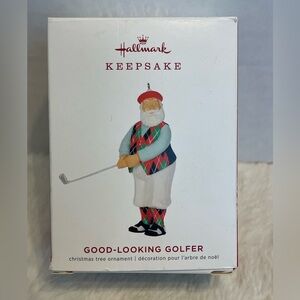 Hallmark Keepsake ornament 2019 Good-Looking Golfer Santa ornament